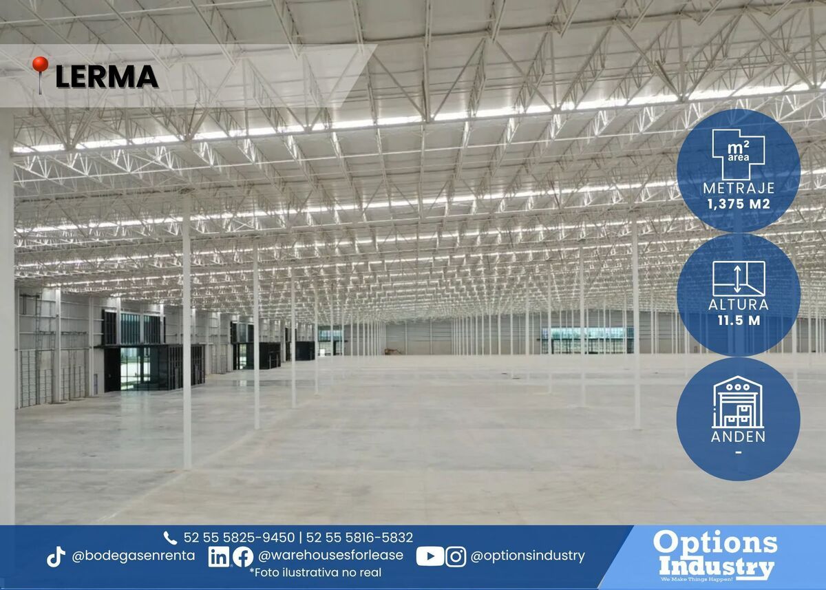 1 de 3: Espacio en renta en parque industrial Lerma