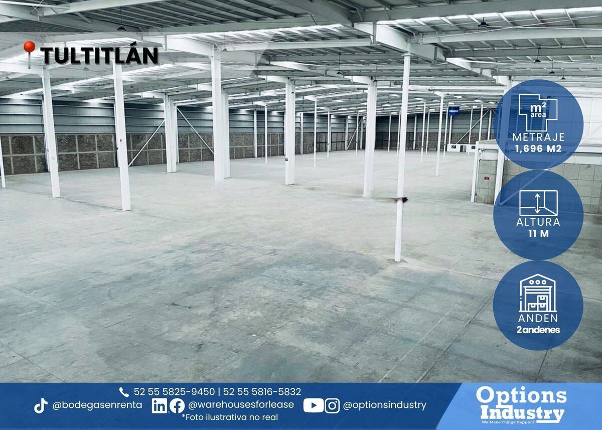 1 de 3: Nave industrial en renta con andenes Tultitlán