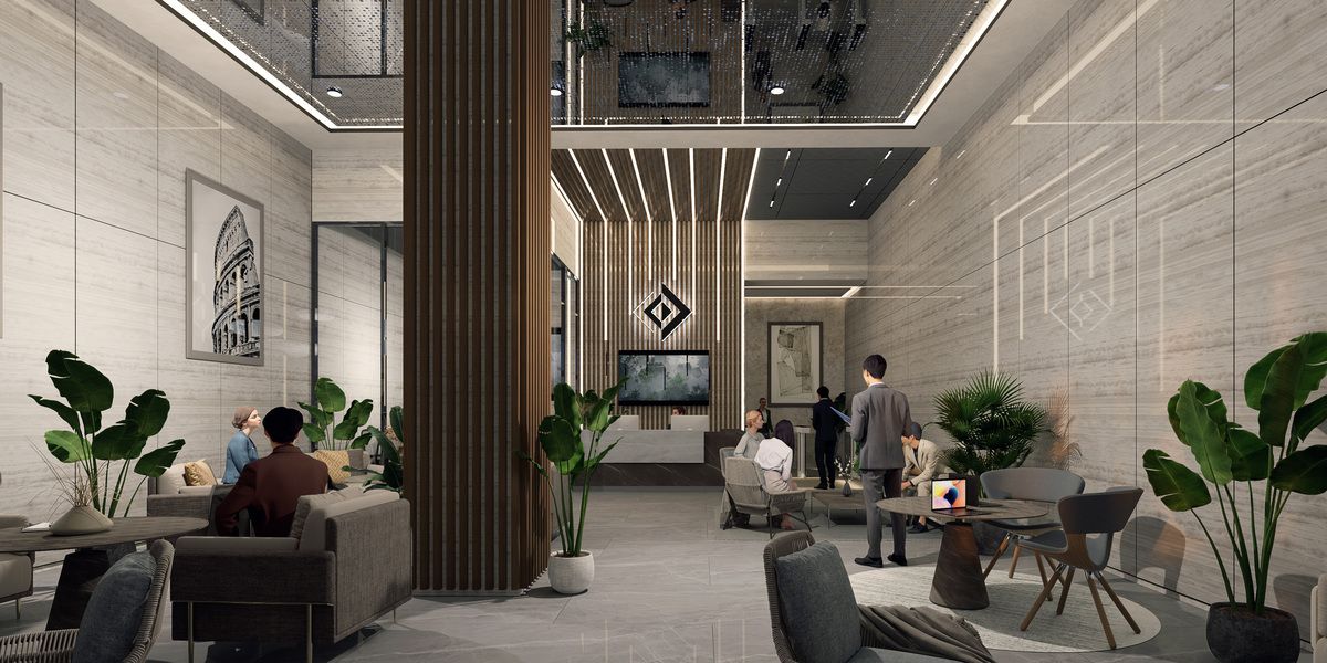 3 of 10: Lobby con sala de juntas