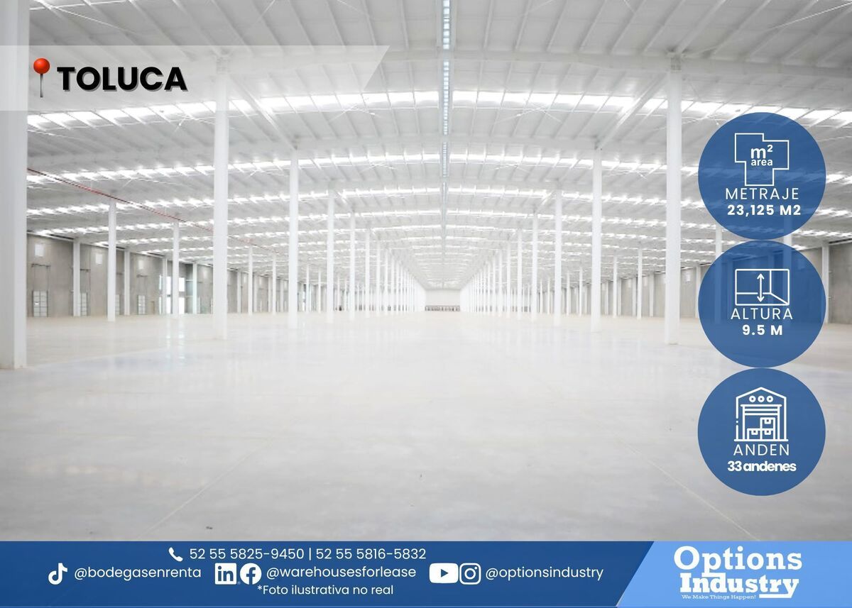 1 de 3: Nave industrial en renta  en Toluca