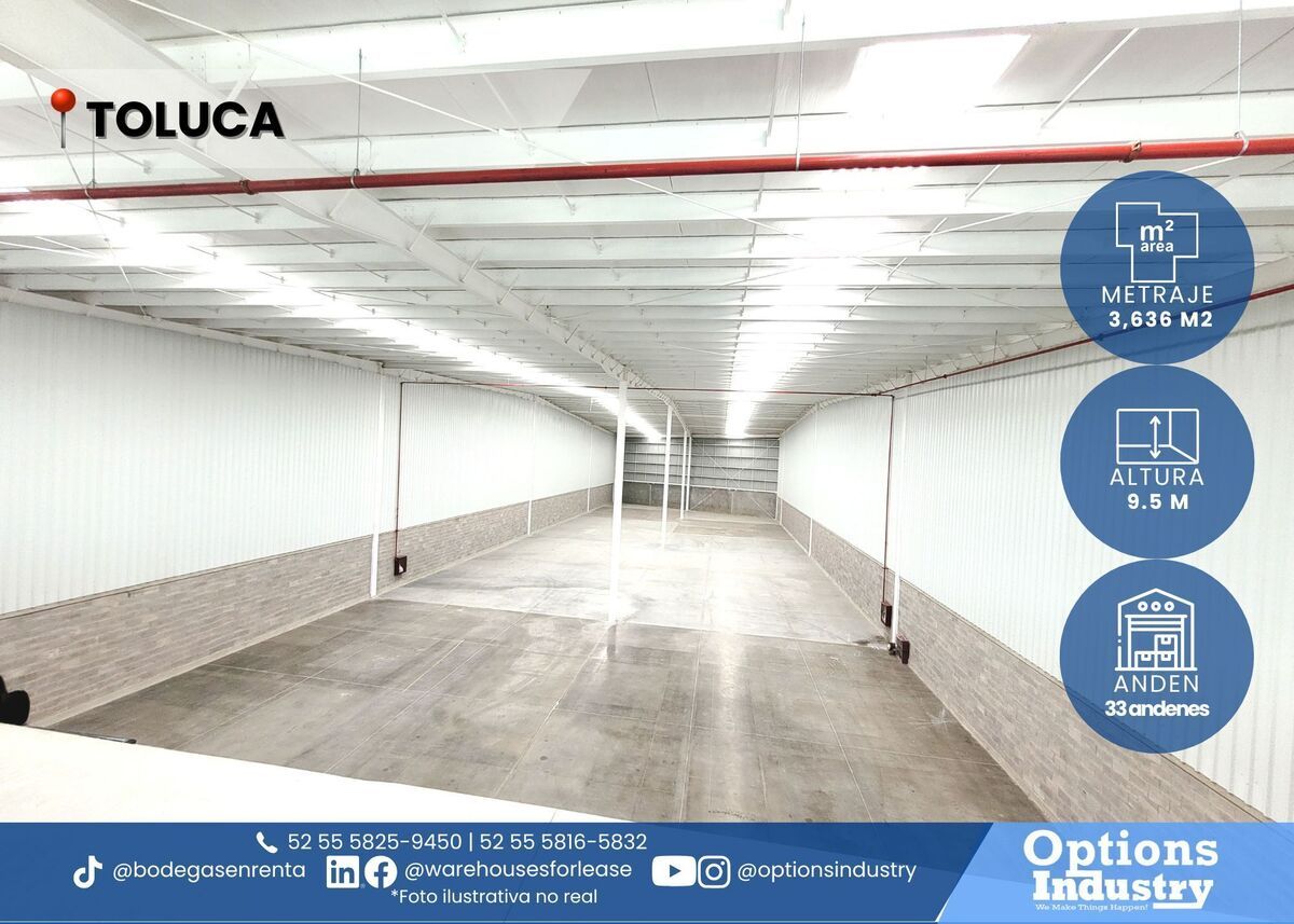1 de 3: Nave industrial en renta  en Toluca