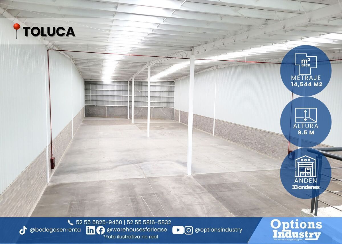 1 de 3: Nave industrial en renta  en Toluca
