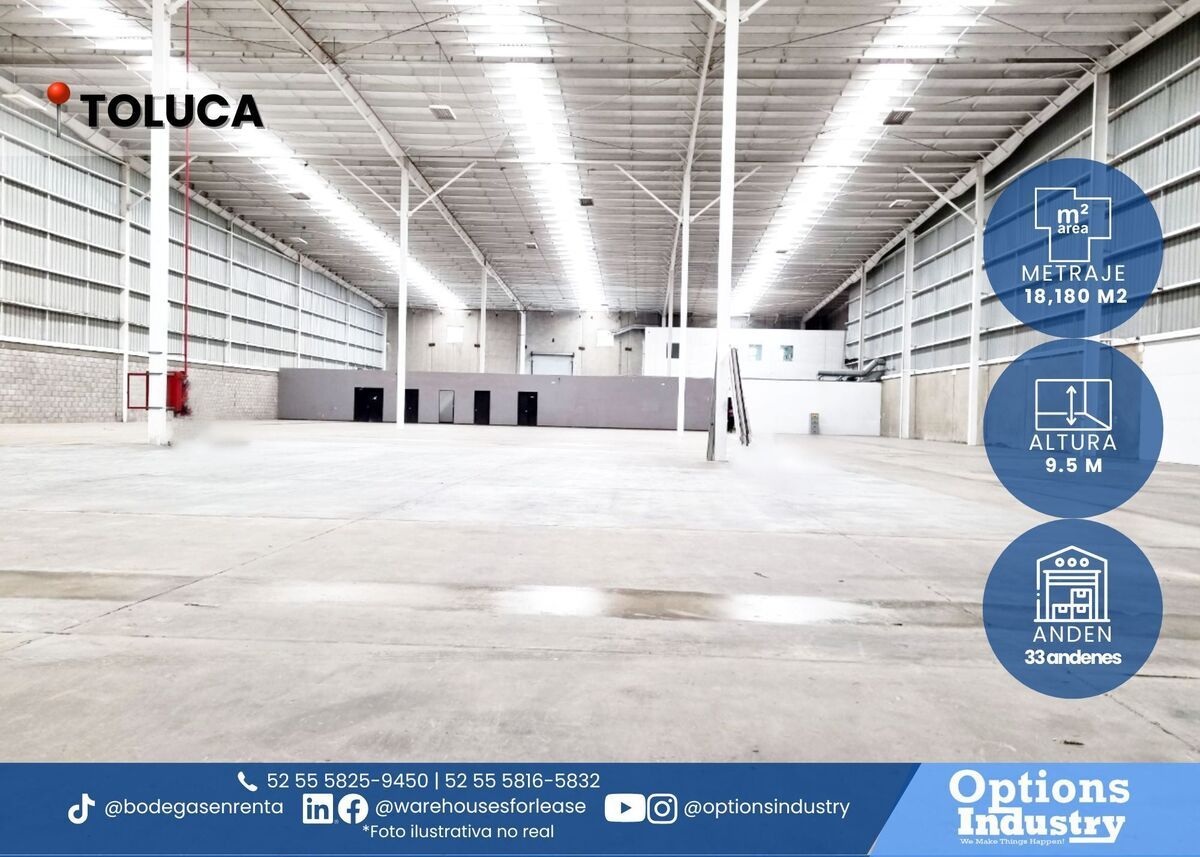 1 de 3: Nave industrial en renta  en Toluca