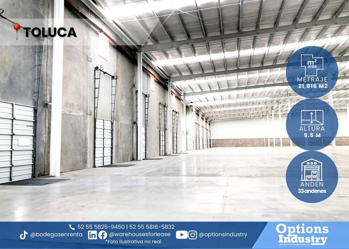 1 de 3: Nave industrial en renta  en Toluca