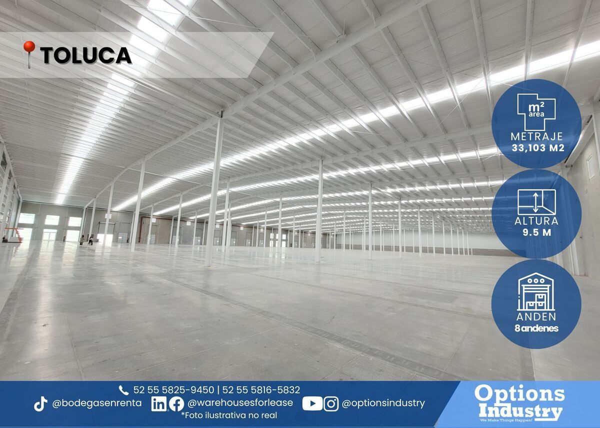 1 de 3: Nave industrial en renta  en Toluca