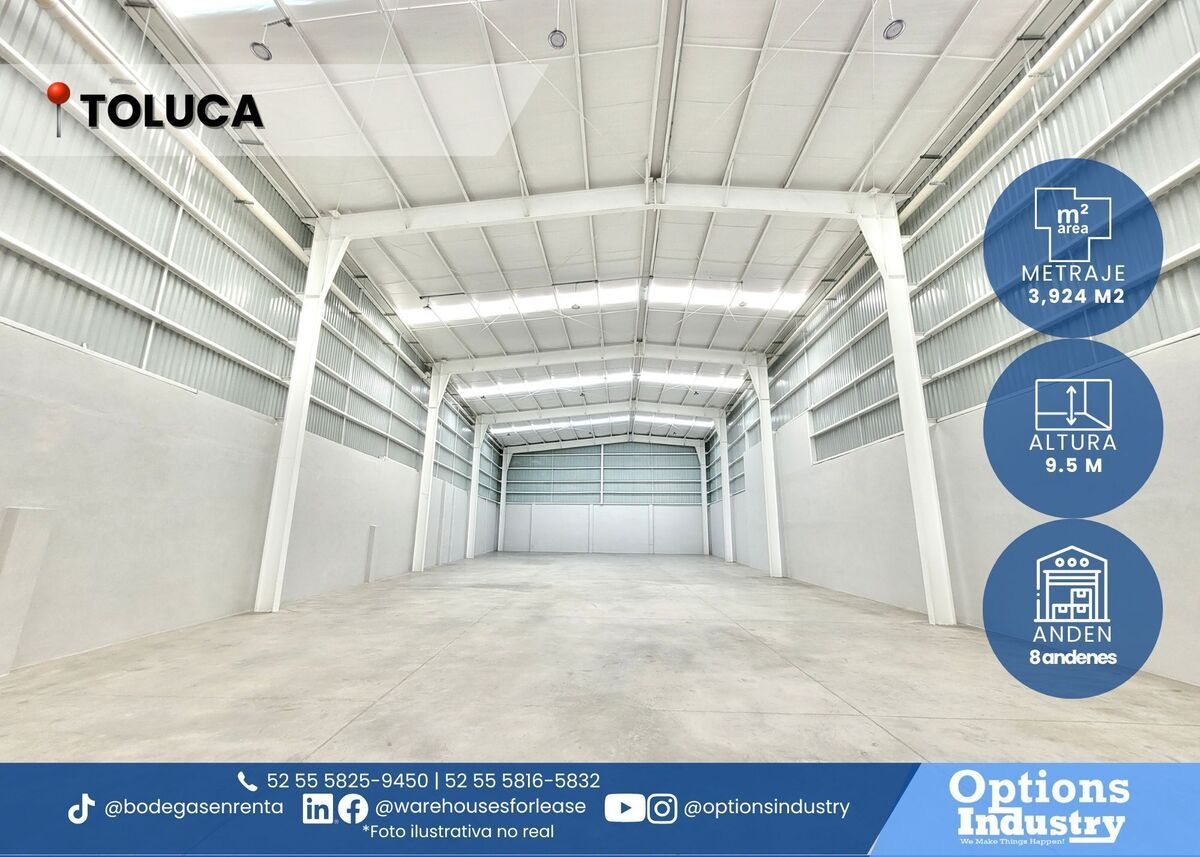 1 de 3: Nave industrial en renta  en Toluca