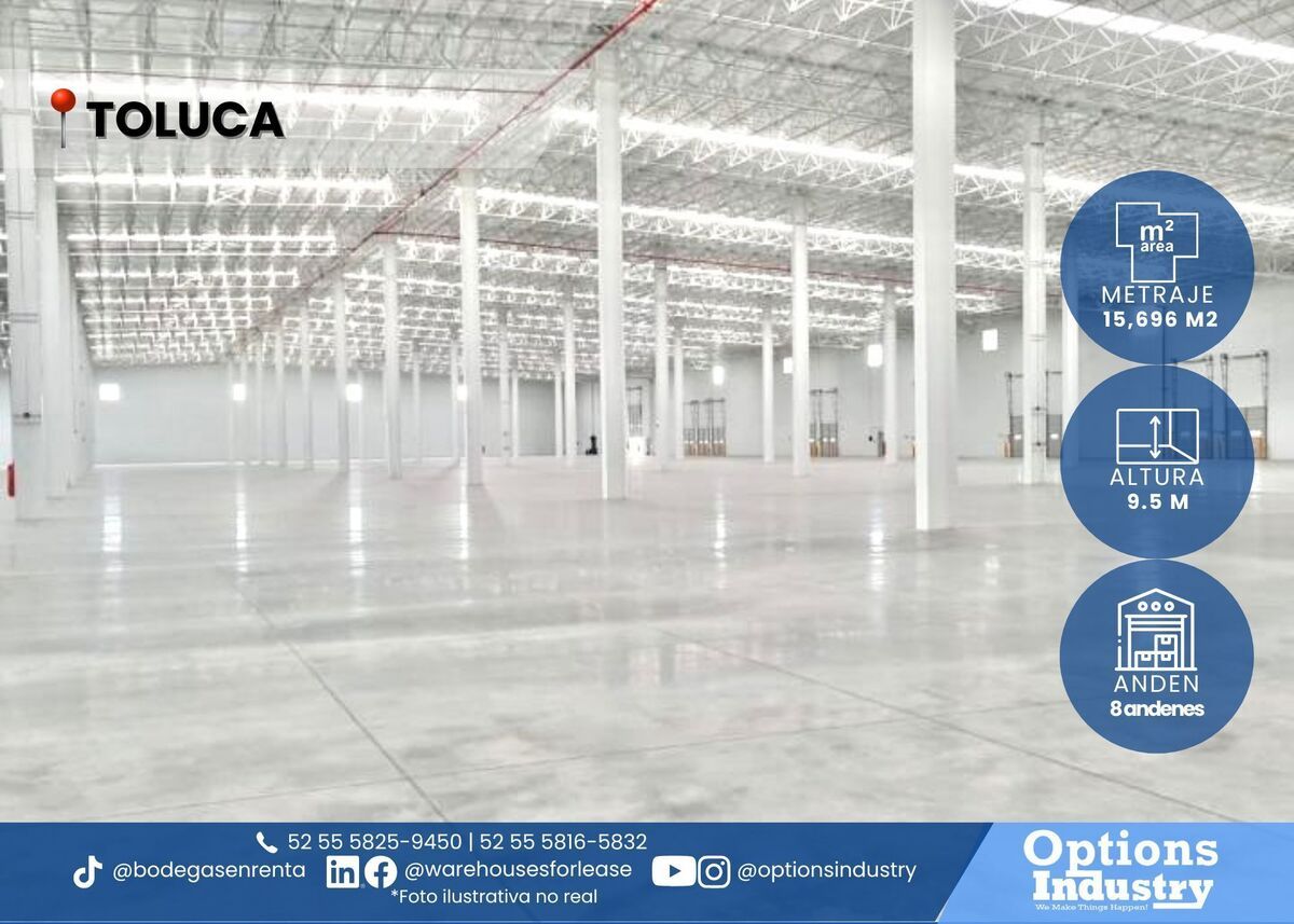 1 de 3: Nave industrial en renta  en Toluca