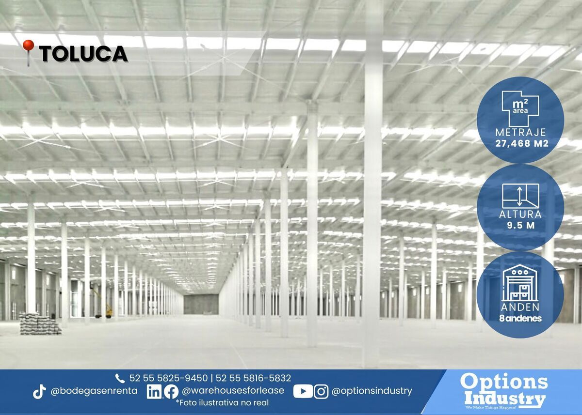 1 de 3: Nave industrial en renta  en Toluca