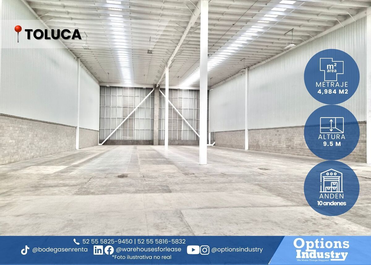 1 de 3: Nave industrial en renta  en Toluca