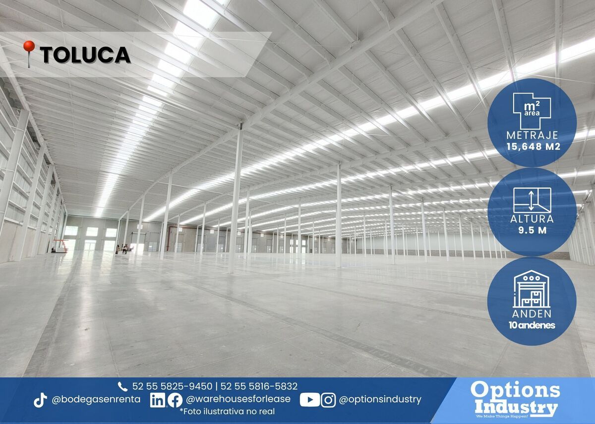 1 de 3: Nave industrial en renta  en Toluca
