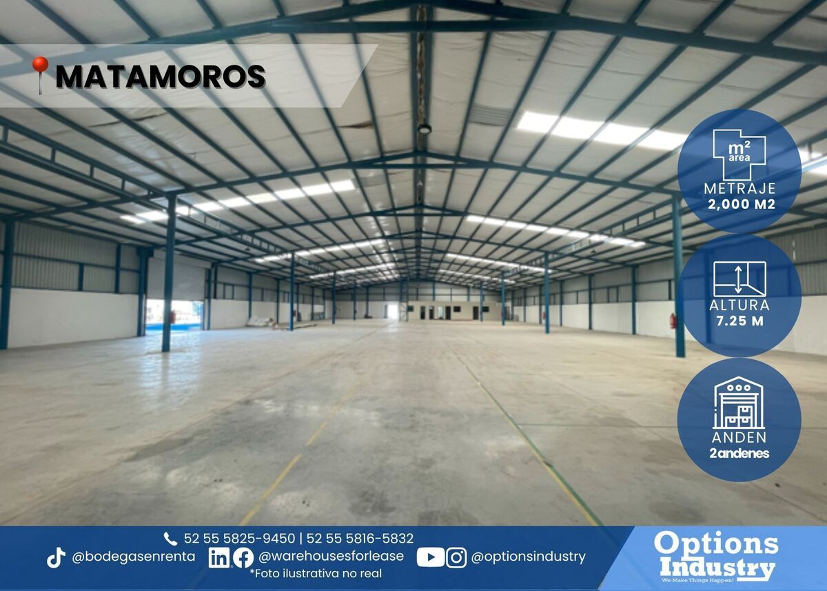 1 de 3: Bodega disponible para logística y distribución zona Matamor