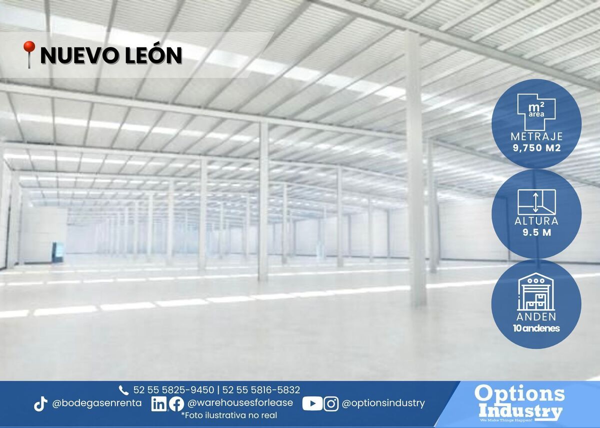 1 de 3: Nave industrial en renta en Nuevo León