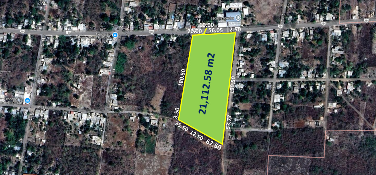 Terreno de 21,112.58 m2 en el Municipio de Bokobá Yucatán
