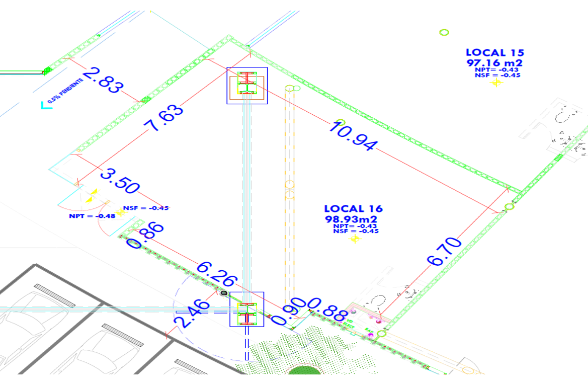 5 de 7: Plano con medidas interiores. Disponible en AutoCAD