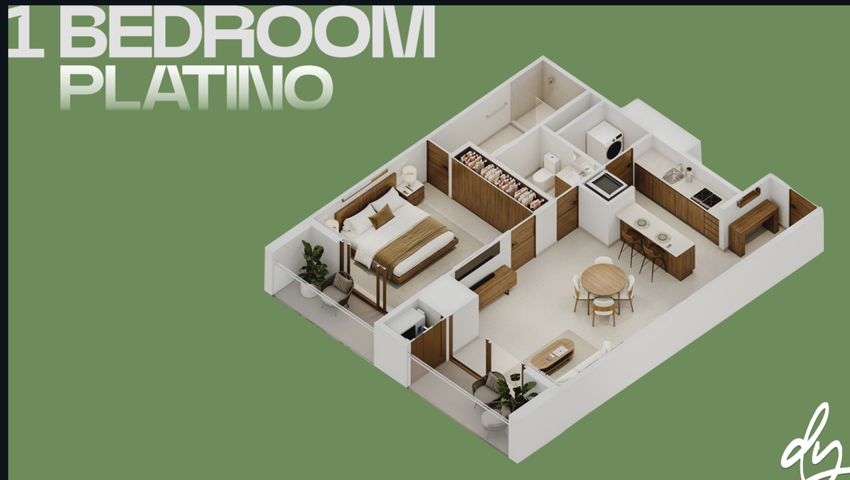 29 de 35: Depto. 1 Recámara Platino, 82.95m2