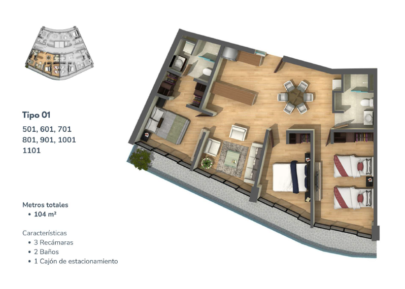 4 de 7: Diseño del Departamento 701