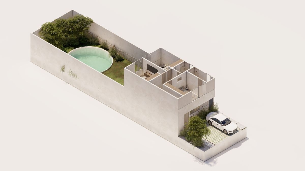 4 de 6: Isométrico Modelo 3 planta alta Residencial Ki 68