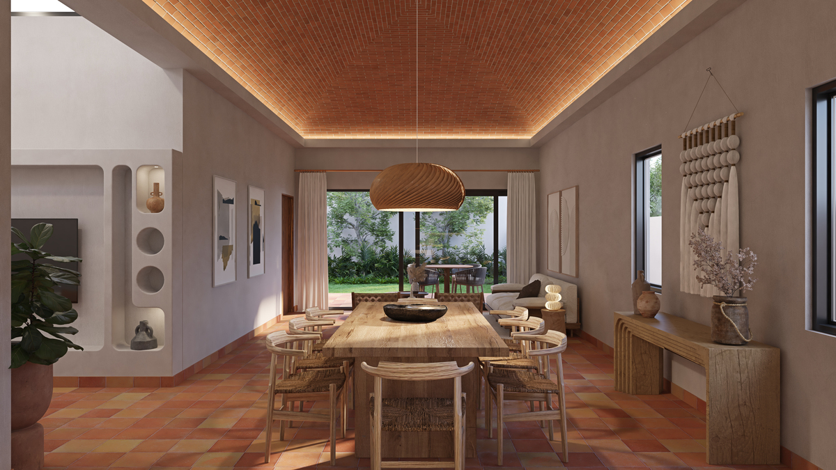 6 of 36: sala comedor amplias con bóveda de pañuelo