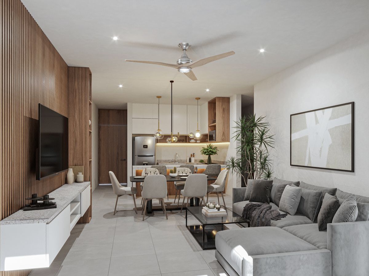 Departamento en Venta de 3 Recámaras en Lahun, Cholul con Alberca