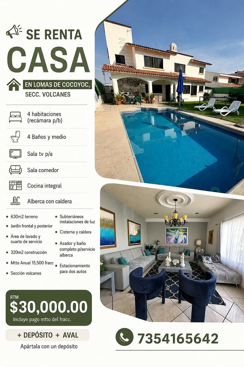CASA PARA ALUGAR EM LOMAS DE COCOYOC MORELOS, foto 1 de 21
