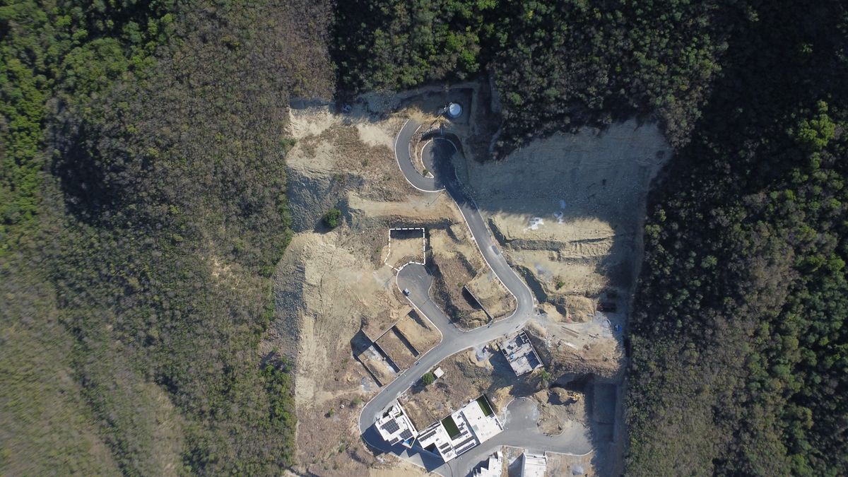 Perspectiva desde dron de la ubicación dentro del fraccionam