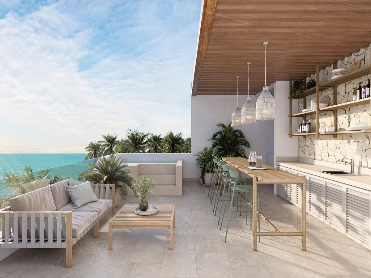 Departamento Frente al Mar en Venta en la Playa del Telchac Merida