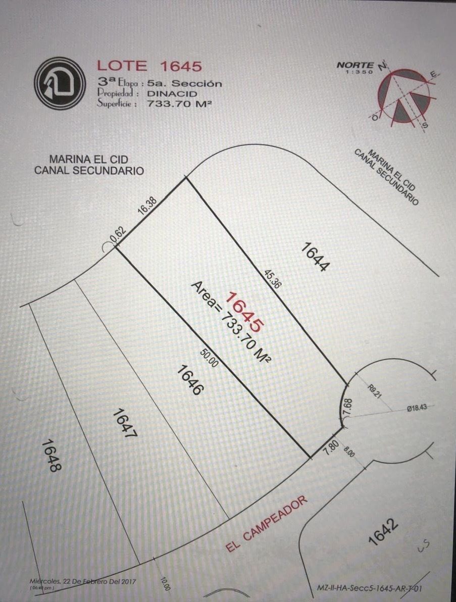2 de 15: Plano con propiedad marcada con el número 1645