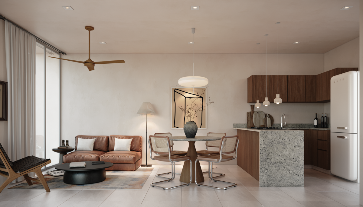 1 de 7: Sala, Comedor, Cocina