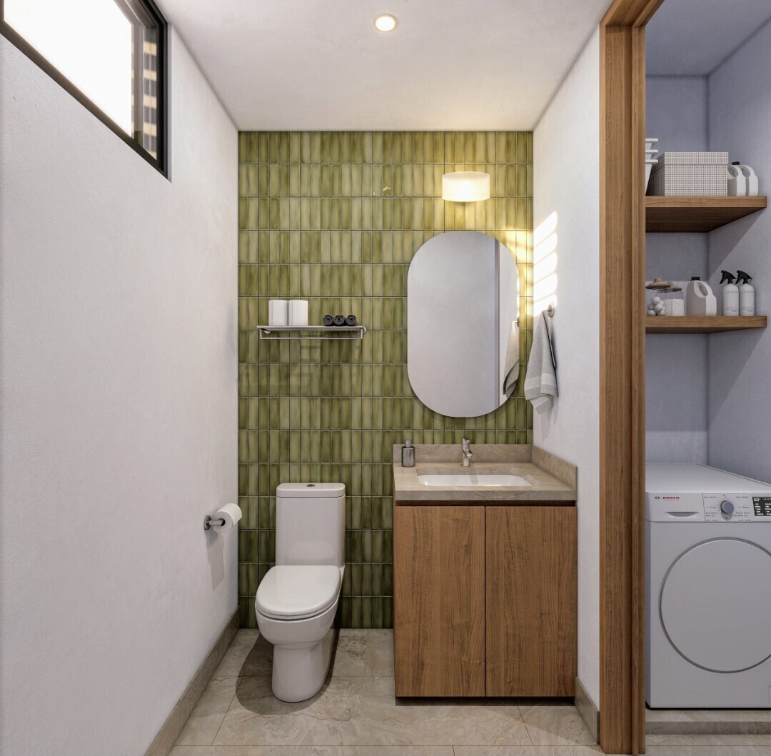 11 de 18: Medio baño y área de lavado