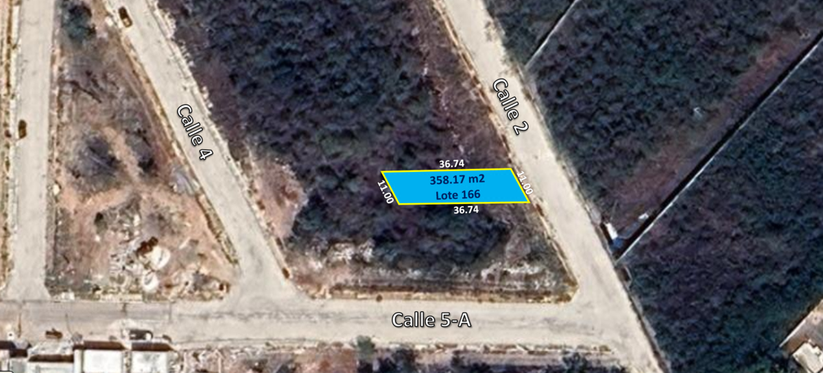 Terreno de 358.17 m2 en Alura Residencial Cholul Mérida 2da. Etapa Lote 166