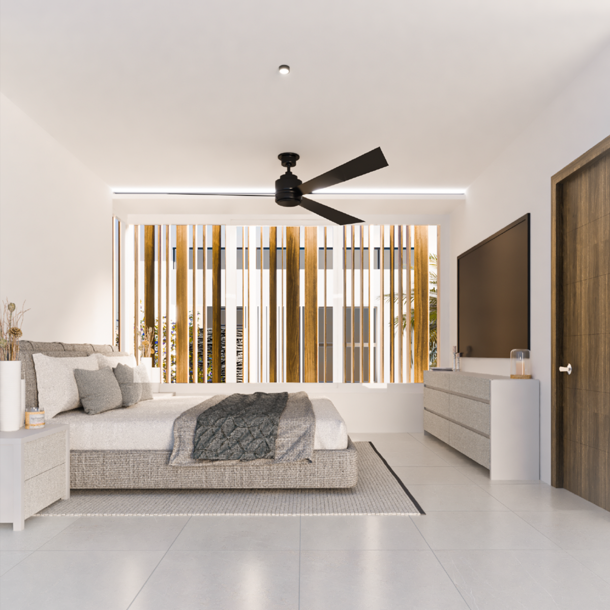 3 de 9: Render de recámara principal.