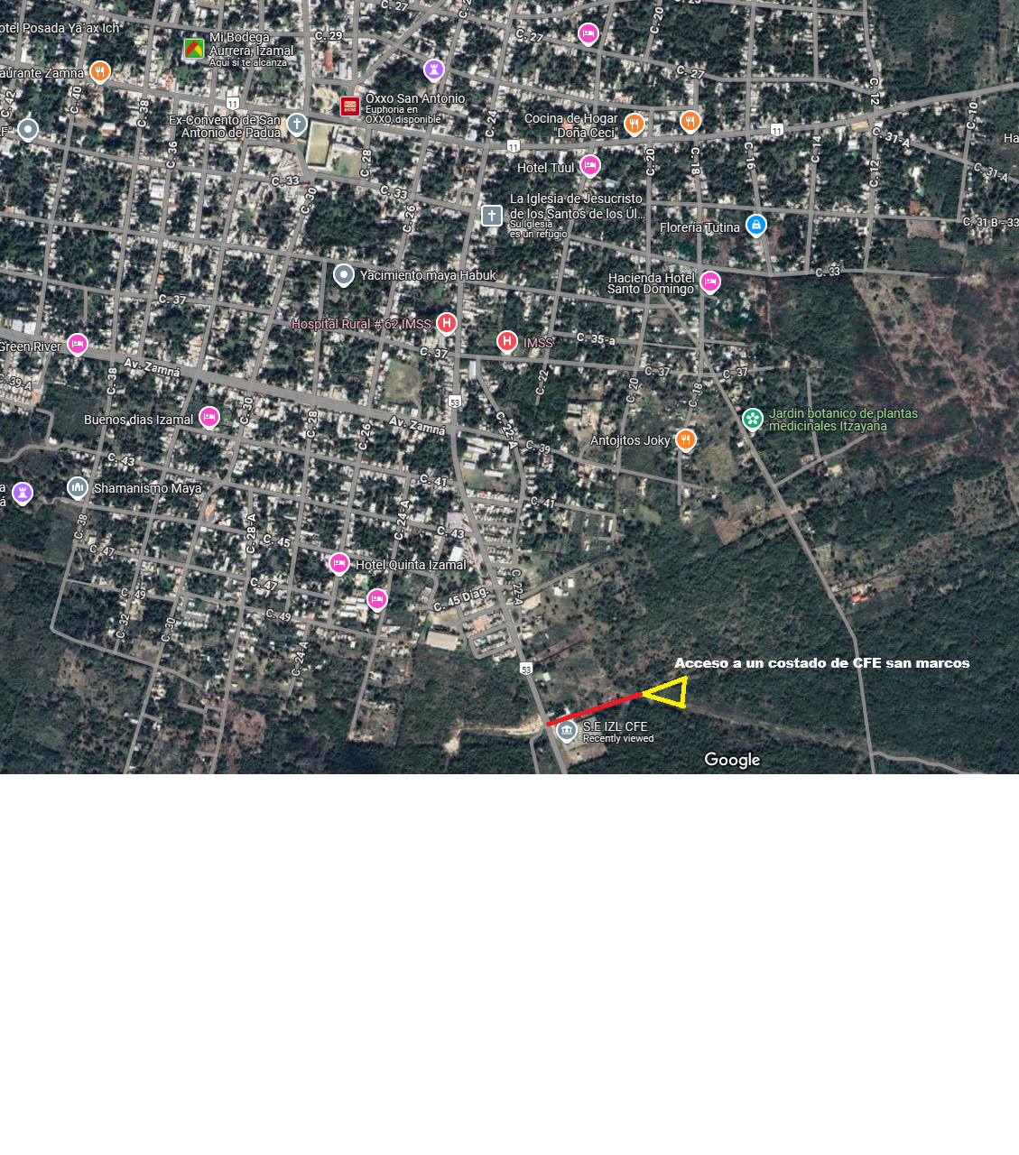 1 de 5: ubicacion en el mapa izamal