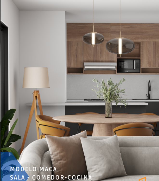 3 of 9: Sala-comedor-cocina
Modelo Maca