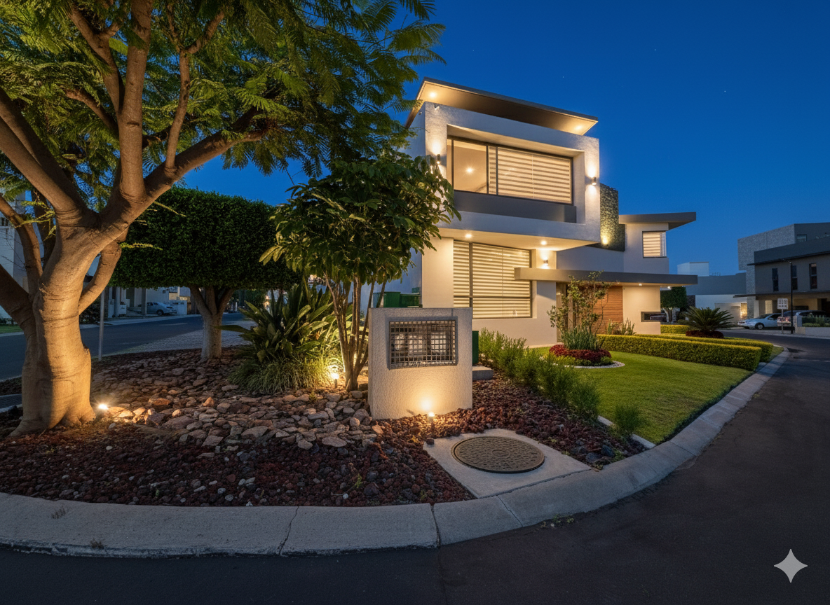 1 de 50: Fachada con iluminación IA