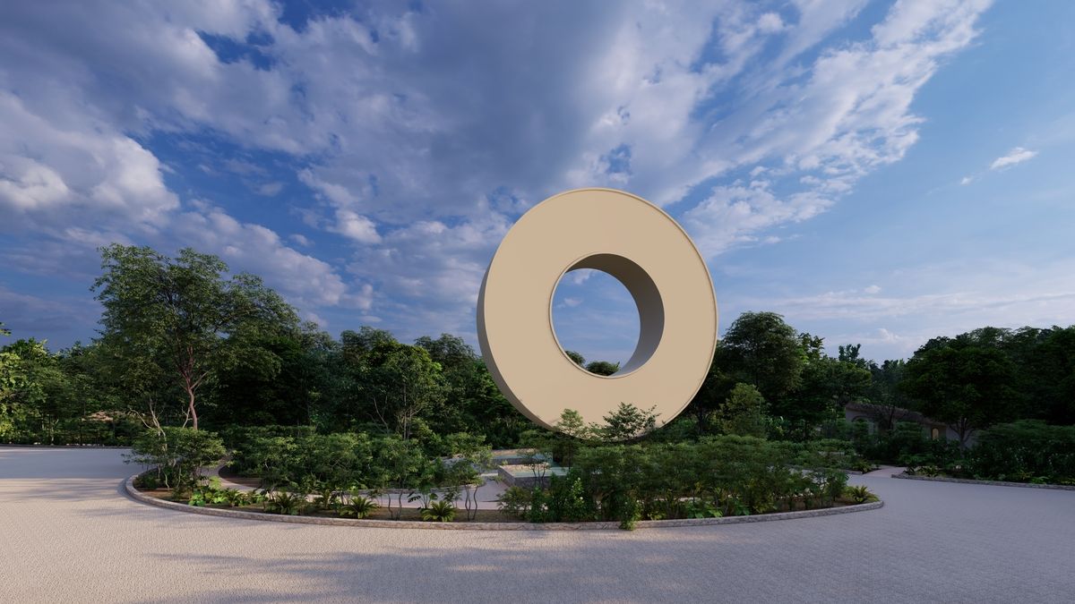 2 of 30: Art sculpture amidst lush green nature
