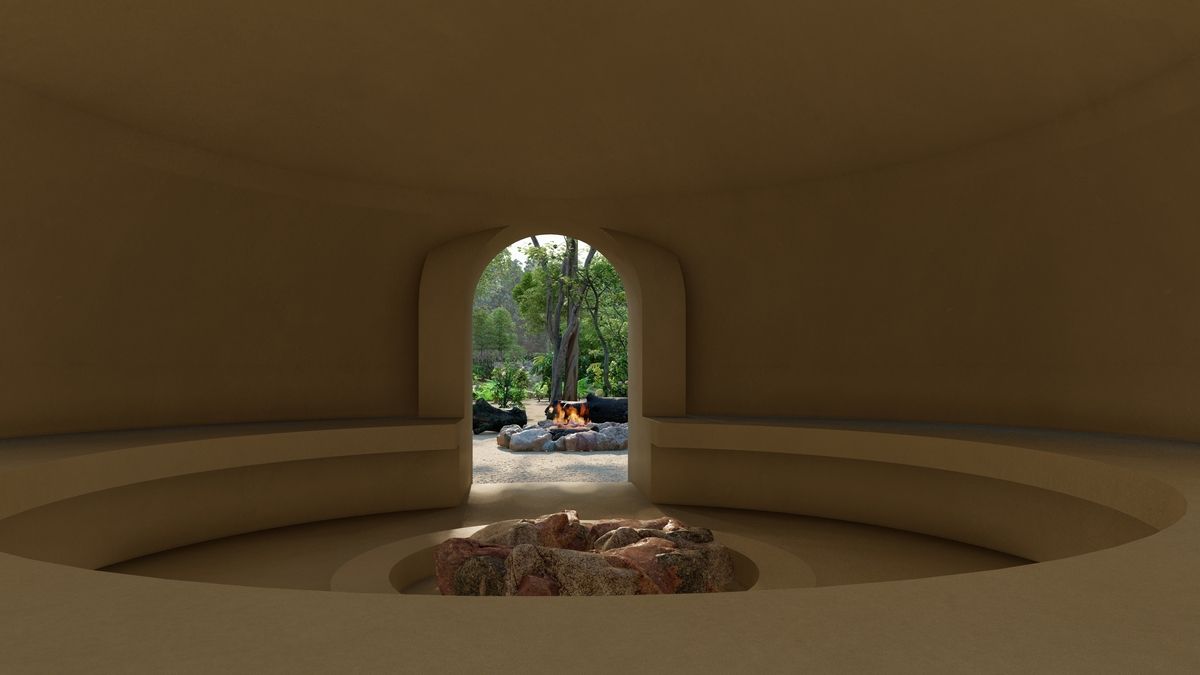 4 of 30: Cozy fire pit lounge, indoor-outdoor flow