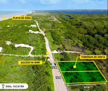 2 Terrenos en Venta y de Oportunidad en la Playa de Sisal, Hunucmá, Yucatán