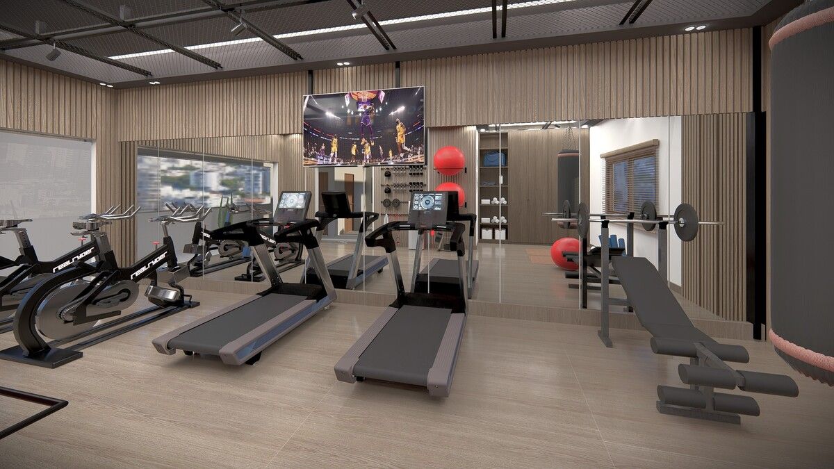 2 de 7: Render Áreas Sociales: Gimnasio