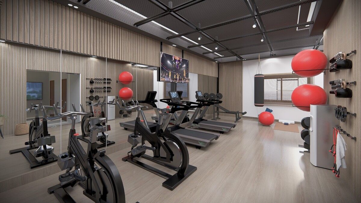 3 de 7: Render Áreas Sociales: Gimnasio