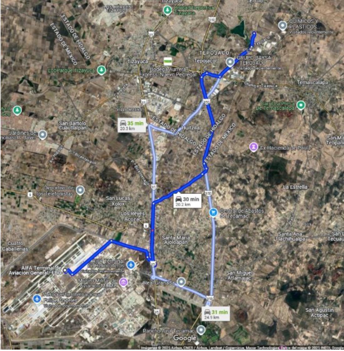 3 of 7: Rutas a partir del AIFA
