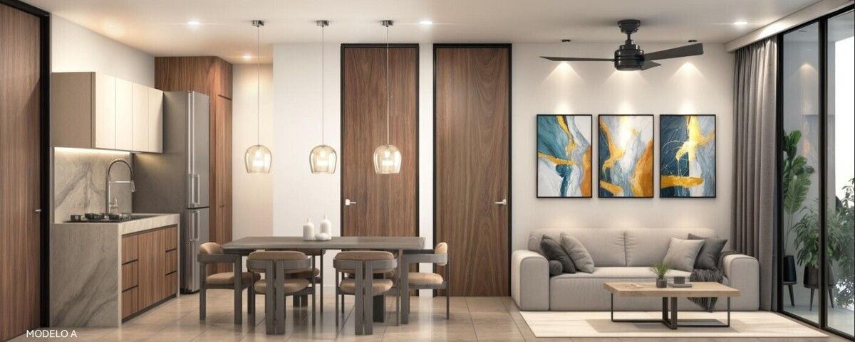 1 de 8: Sala, Comedor y Cocina