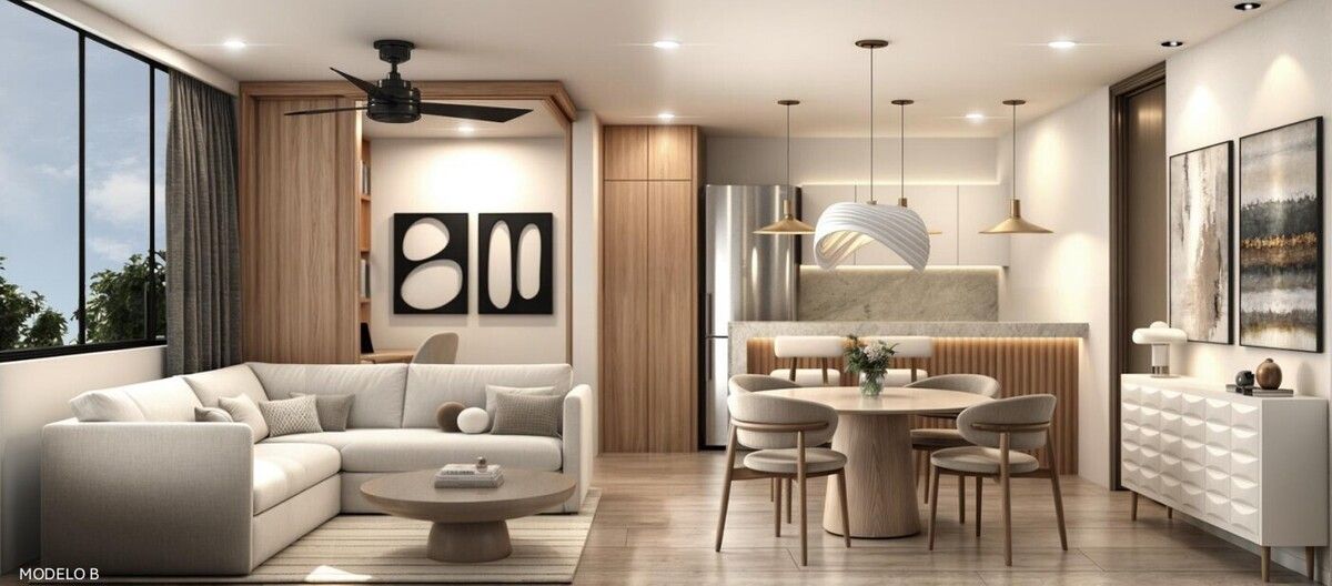 1 de 9: Sala, Comedor y Cocina