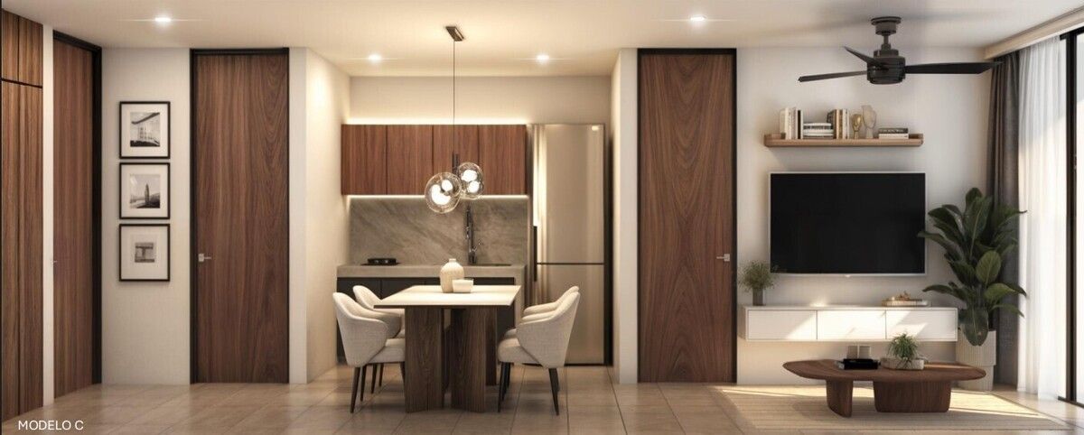 2 de 8: Sala, Comedor y Cocina