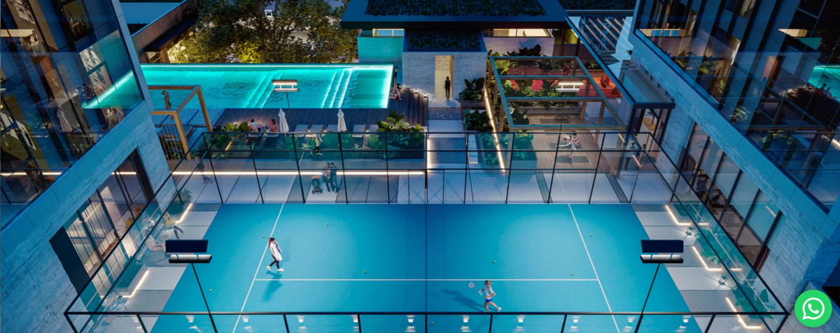 4 de 11: Renders de cancha de padel y alberca