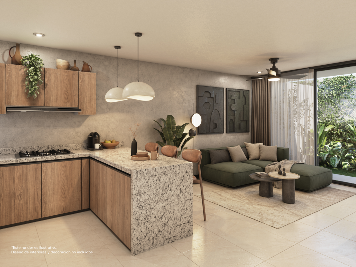 1 de 9: Sala, Comedor y Cocina