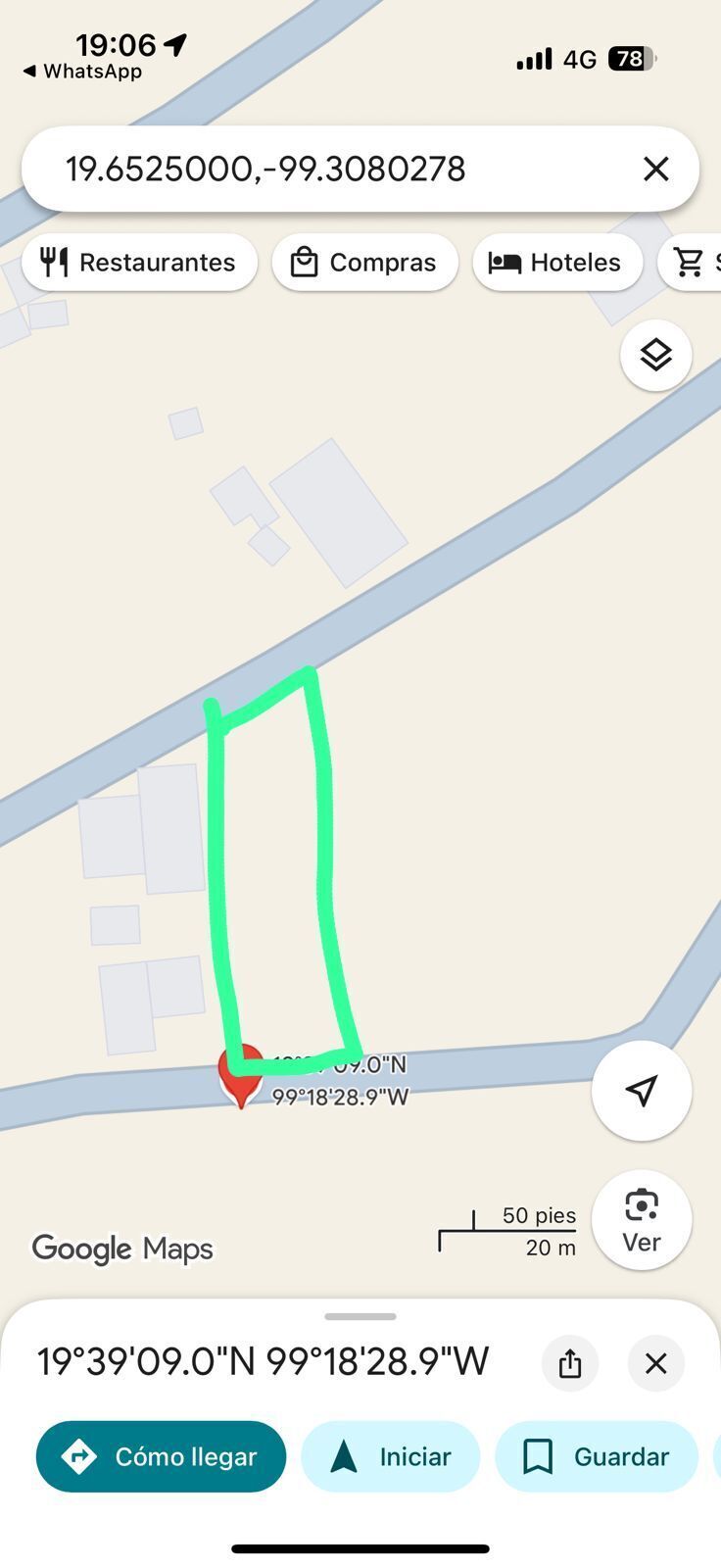 6 de 7: PLANO PARA MOSTRAR COMO CRUZA EL TERRENO DE CALLE A CALLE