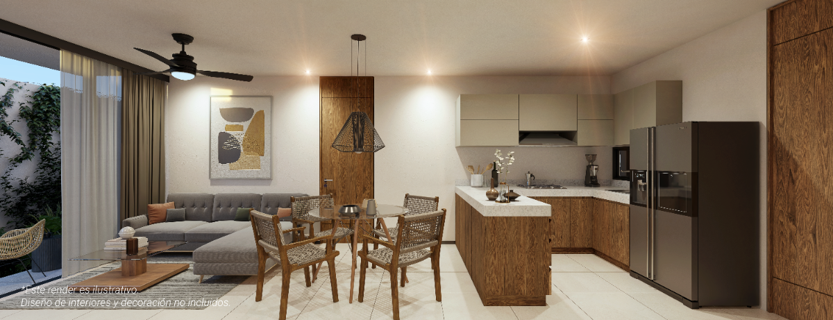 3 de 16: Sala, Comedor y Cocina