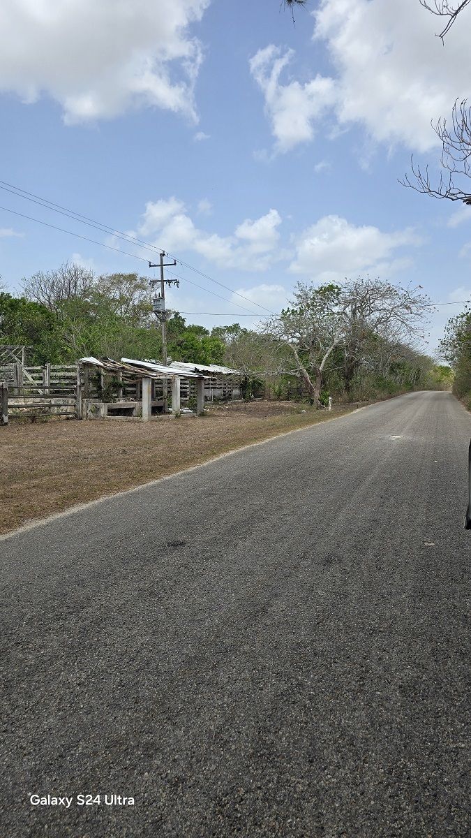 Otra vista del rancho, se observa la linea eléctrica