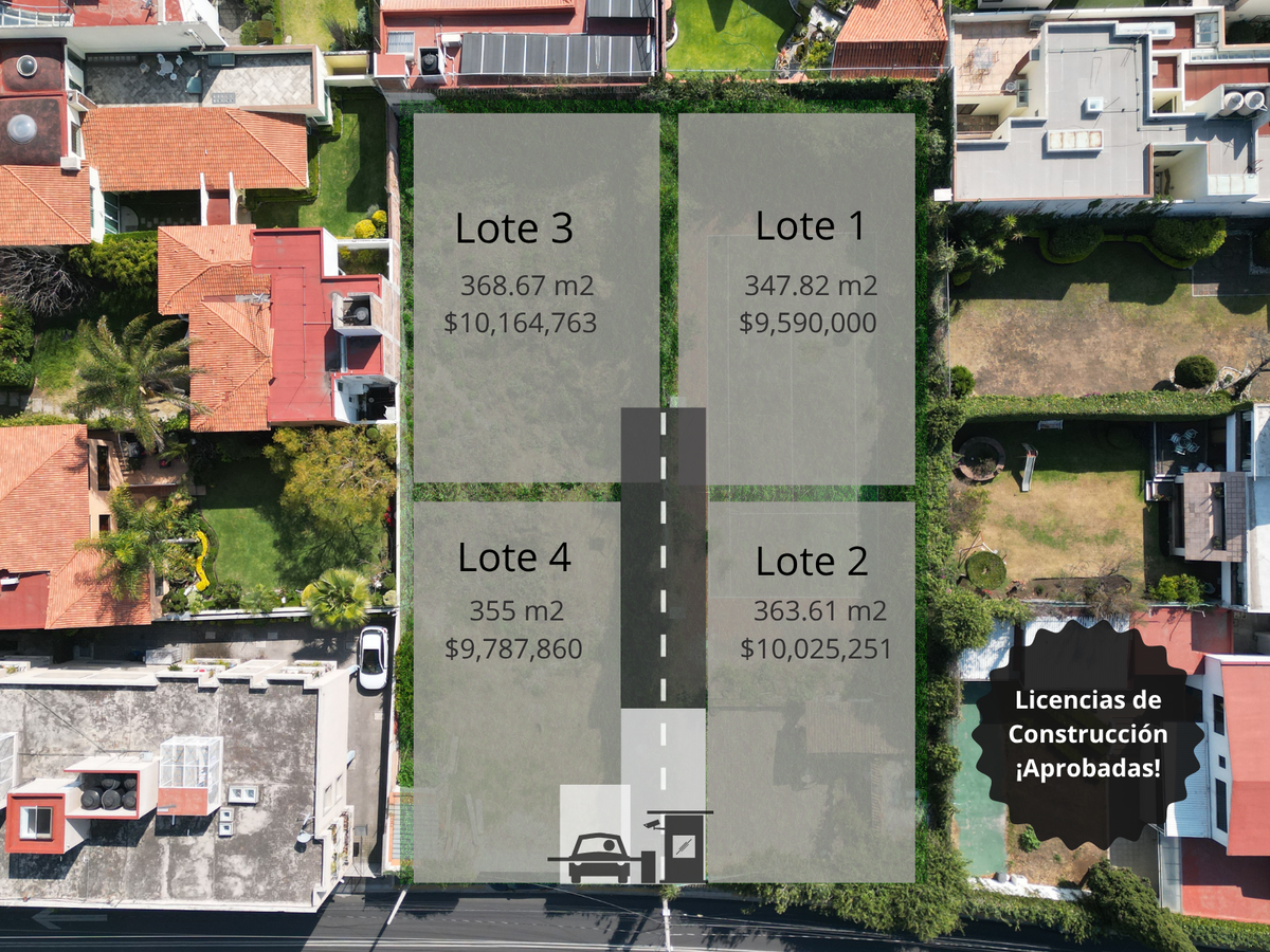 5 de 8: plano dron lotes en venta condominio jardines del pedregal