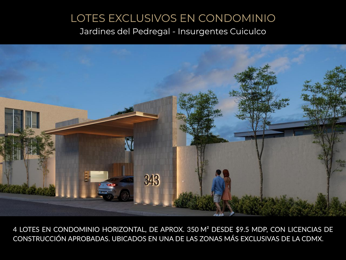 1 de 8: lotes en venta condominio jardines del pedregal